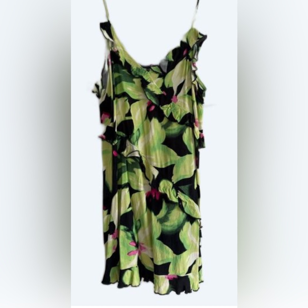 H&M Green and Black Floral dress